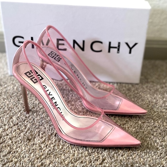 GIVENCHY Light Pink PVC Stiletto Point Toe Heels size 8